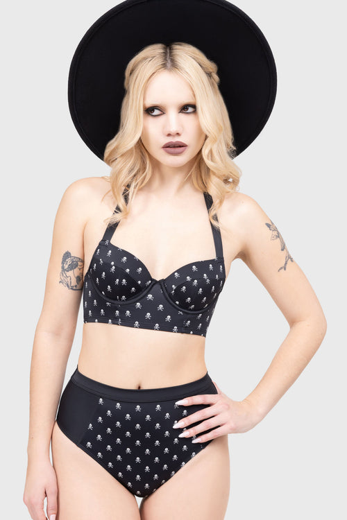 Killstar Raven Reef Bikini Bottoms Black