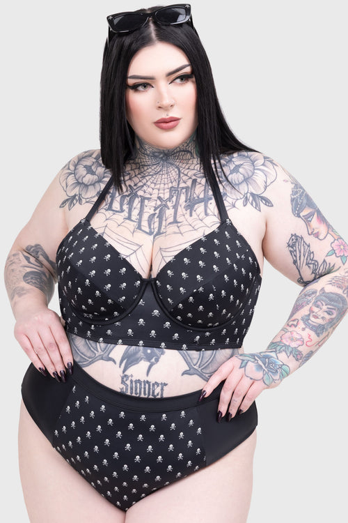 Killstar Raven Reef Bikini Top Black