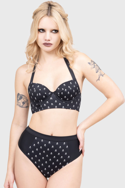 killstar Raven Reef Bikini Top Black