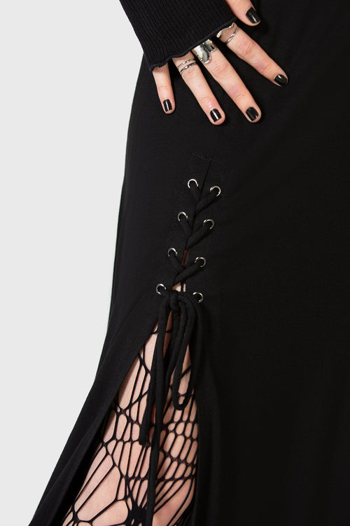 Killstar Secretly Weep Maxi Skirt Black