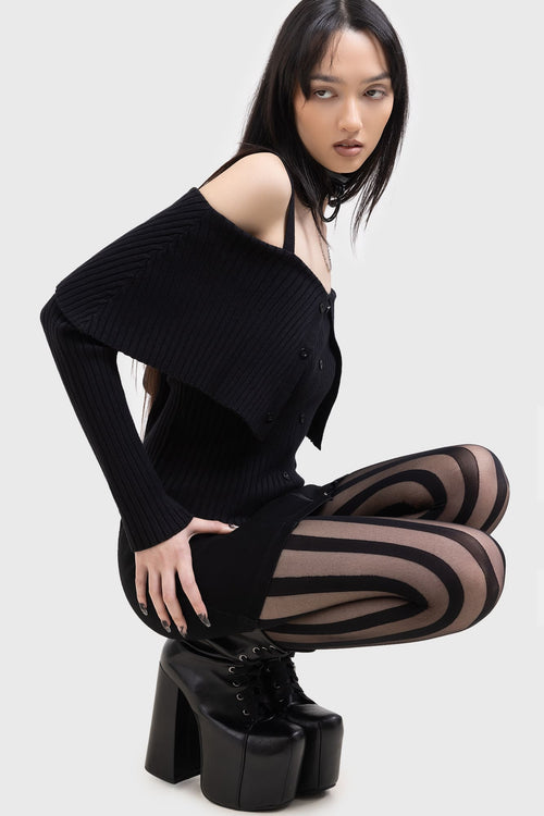 Killstar Shadow Empress Knit Top Black