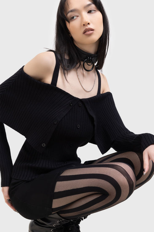 Killstar Shadow Empress Knit Top Black