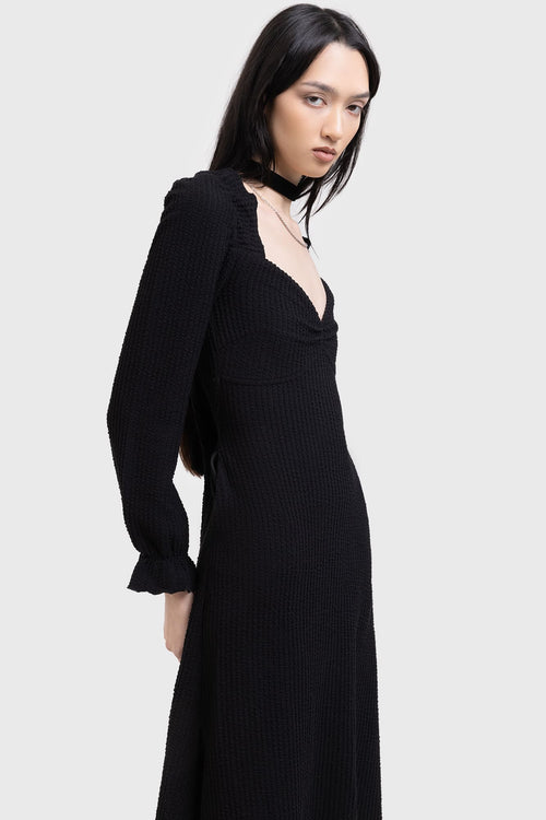 Killstar Shadow Weave Maxi Dress Black