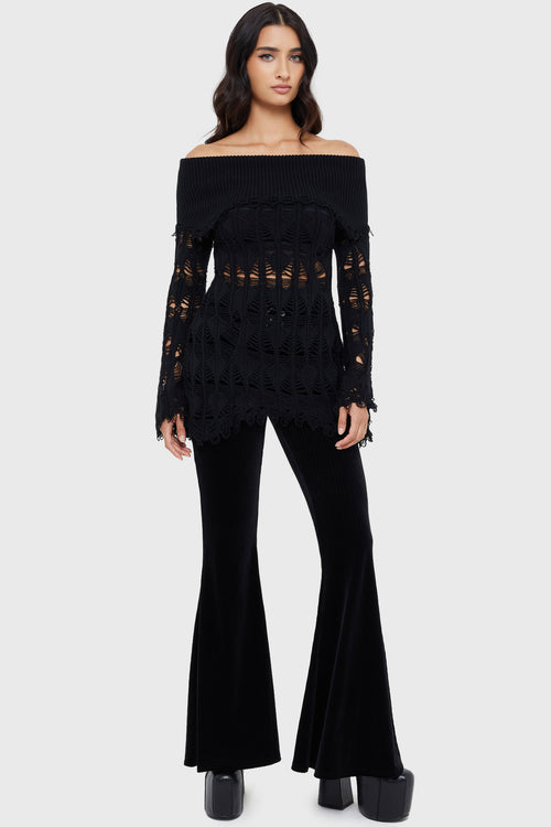 Killstar Shadow Wine Sweater [BLACK] Black