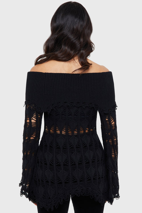 Killstar Shadow Wine Sweater [BLACK] Black