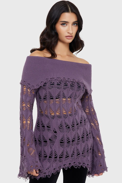 killstar Shadow Wine Sweater [PURPLE] Purple