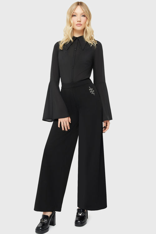 killstar Shadowfang Wide Leg Pants Black