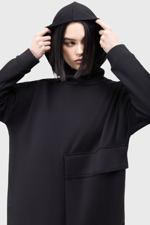 Killstar Sinistrae Longline Hoodie Black