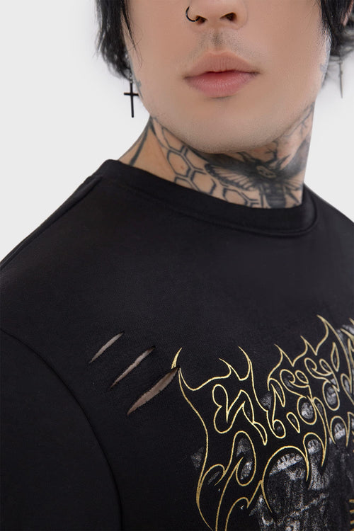 Killstar Sleep All Day Sweatshirt Black