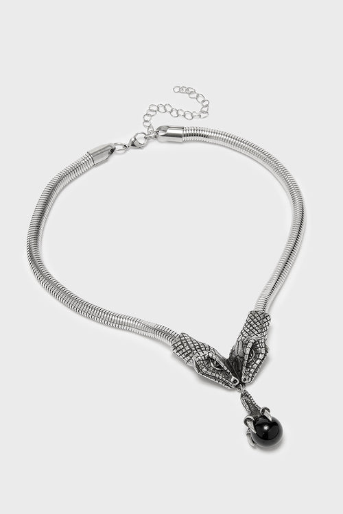killstar Snake Chain Choker Necklace Silver