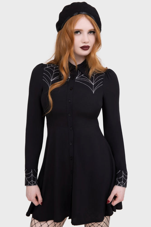 Killstar Spider Swinger Dress Black
