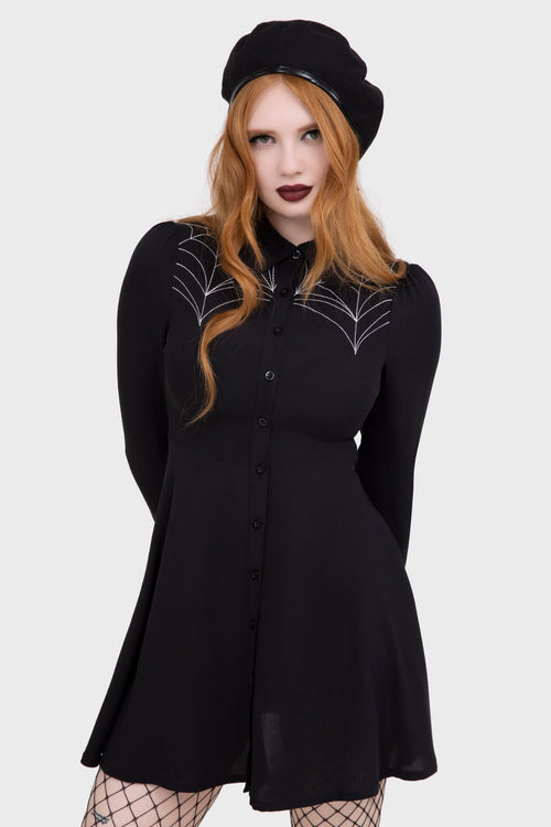 Killstar Spider Swinger Dress Black
