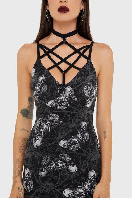 Killstar Spidrasica's Web Maxi Dress Black
