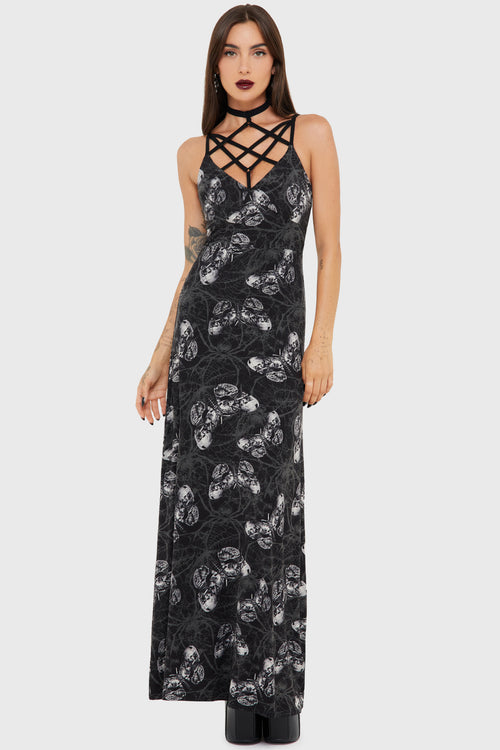 Killstar Spidrasica's Web Maxi Dress Black