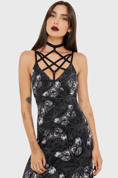 Killstar Spidrasica's Web Maxi Dress Black