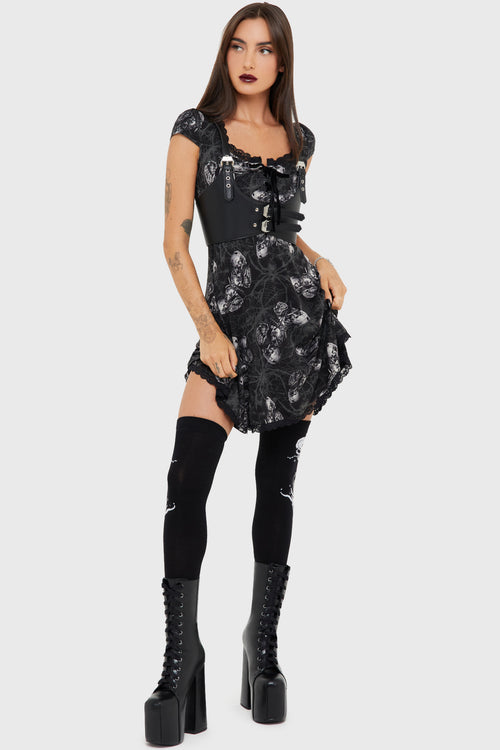 Killstar Spidrasica's Web Mini Dress Black