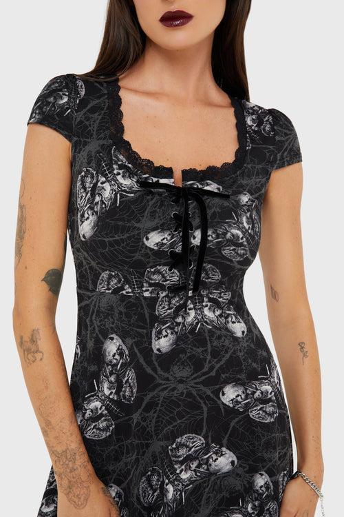 Killstar Spidrasica's Web Mini Dress Black