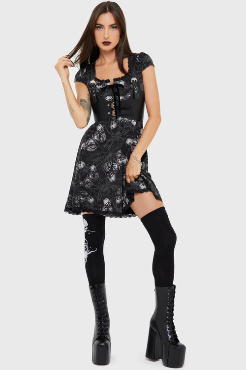 Killstar Spidrasica's Web Mini Dress Black