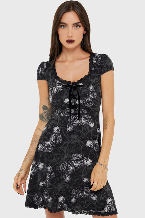 killstar Spidrasica's Web Mini Dress Black