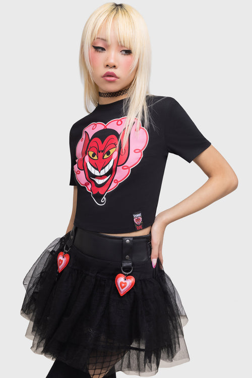 killstar Splendidly Evil Baby Tee Black