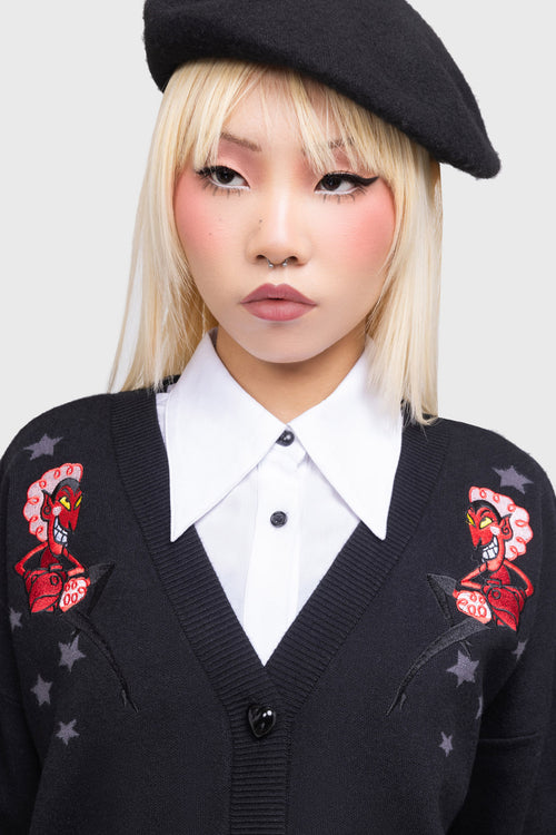 killstar Splendidly Evil Cardigan Black