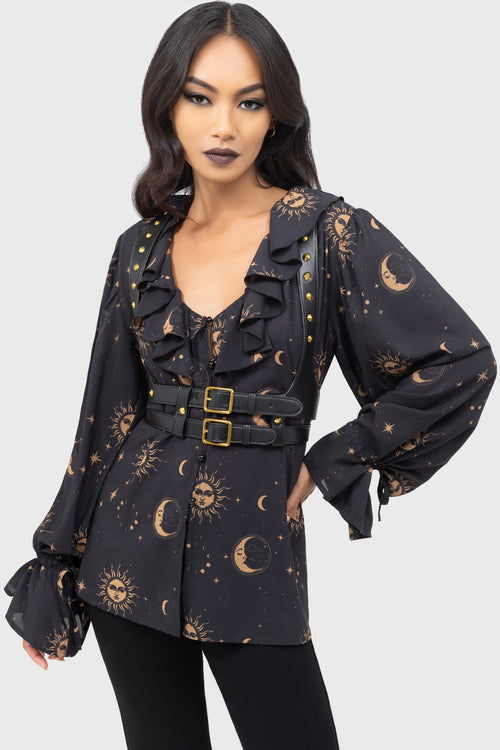 killstar Stardusk Blouse Black/Gold