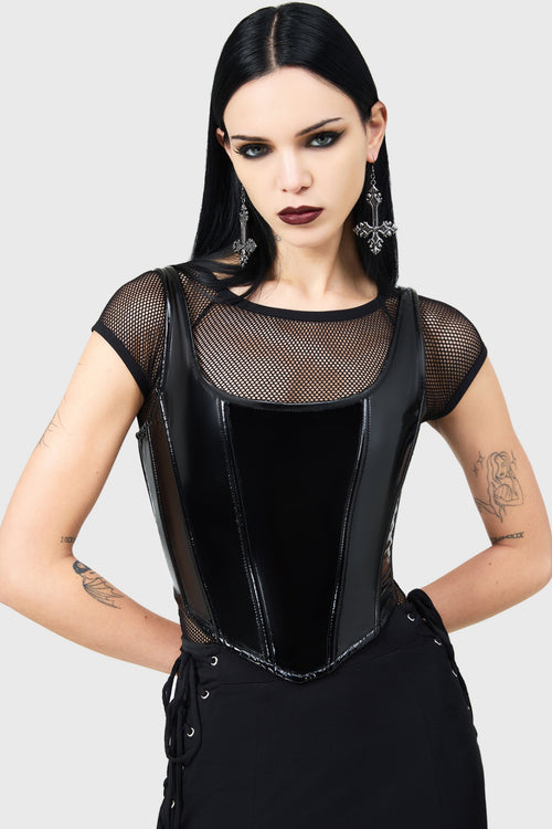 Killstar Stillness Corset Top Black