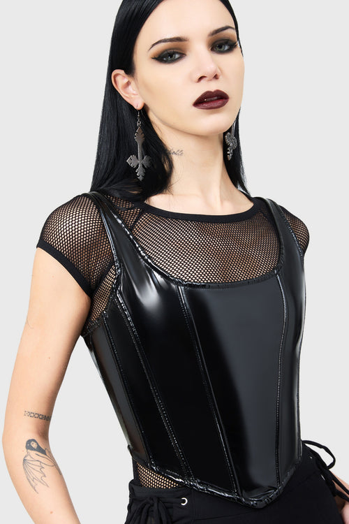 Killstar Stillness Corset Top Black