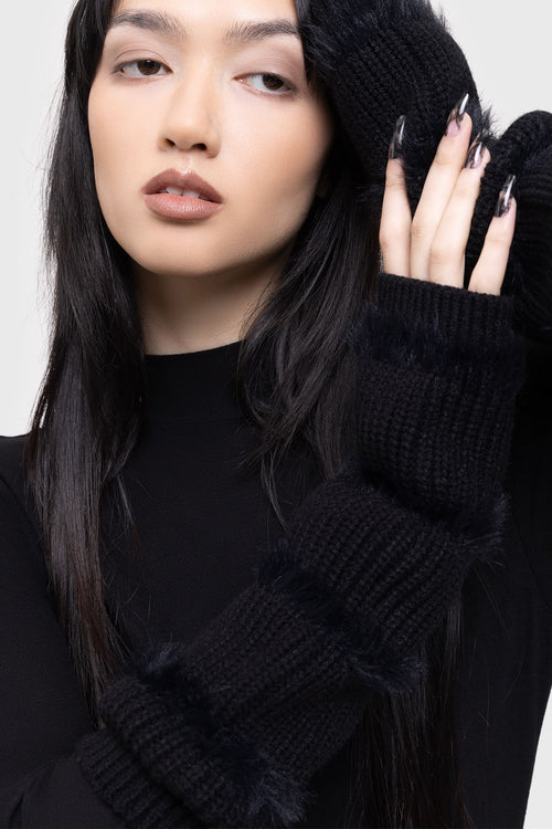 Killstar Striped Night Arm Warmers Black