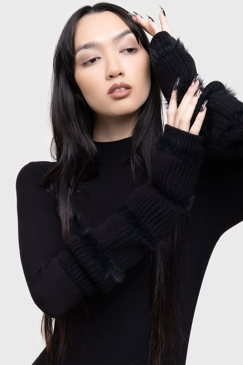 killstar Striped Night Arm Warmers Black