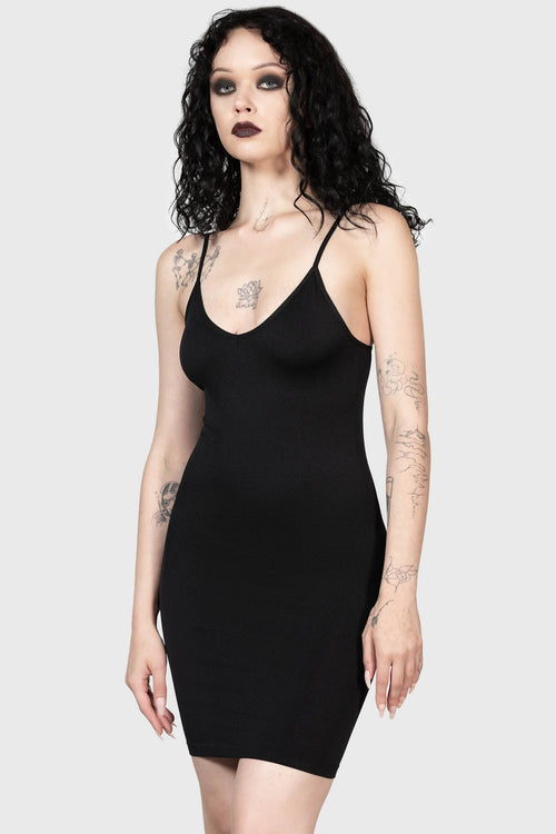 Killstar Sultrate Slip Dress Black