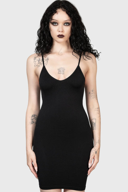 killstar Sultrate Slip Dress Black