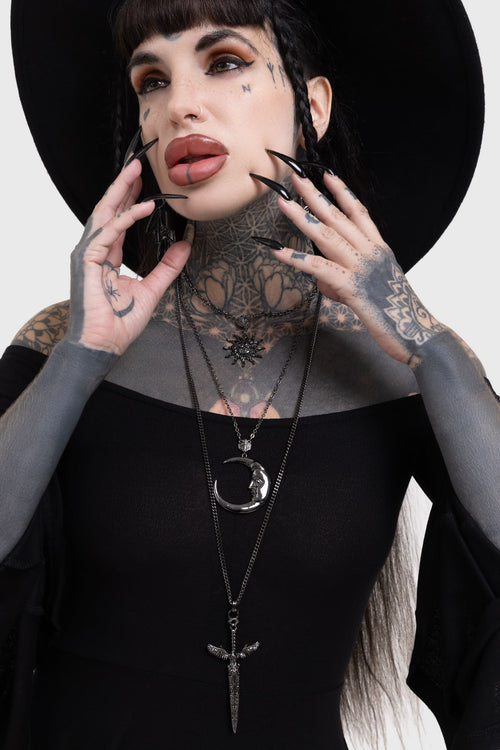 Killstar Swordstorm Necklace Silver