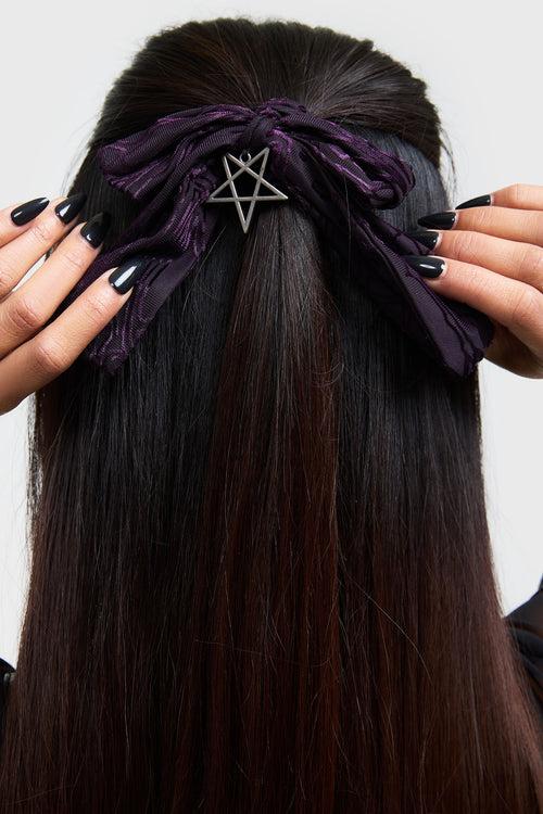 Killstar Tabinka Hair Bow [Purple] Purple