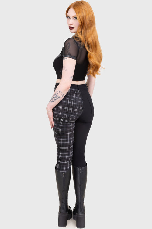 Killstar Tartan Riot Trousers [GREY] Grey