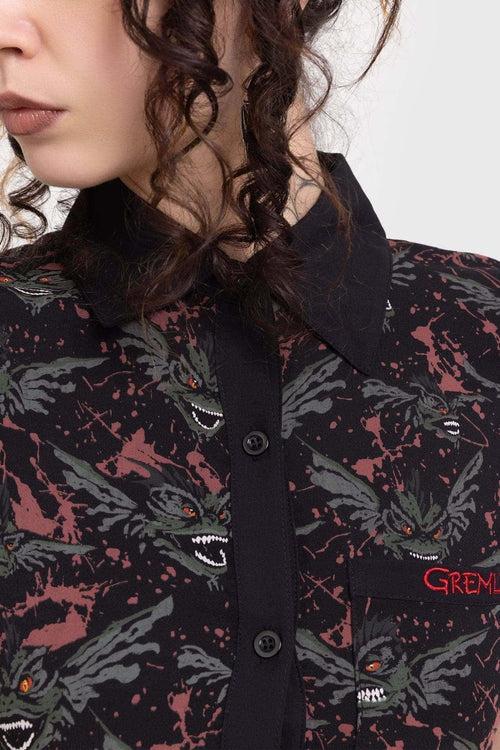 Killstar The Gremlins Are Coming Shirt Dress Black