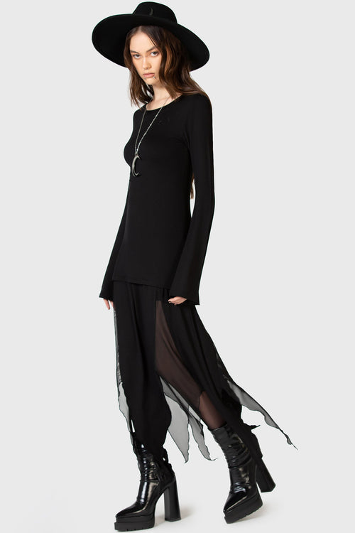 killstar The Grimmer The Better Midi Skirt Black