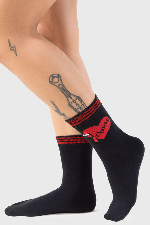 Killstar The Lovers Ankle Socks Black