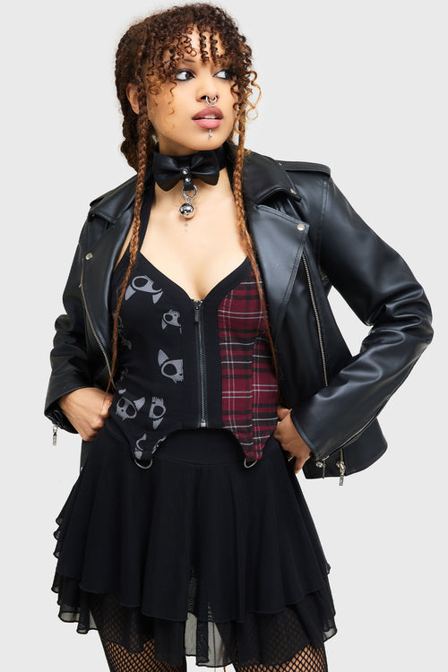 Killstar The Vampurr Halter Top Black/Red