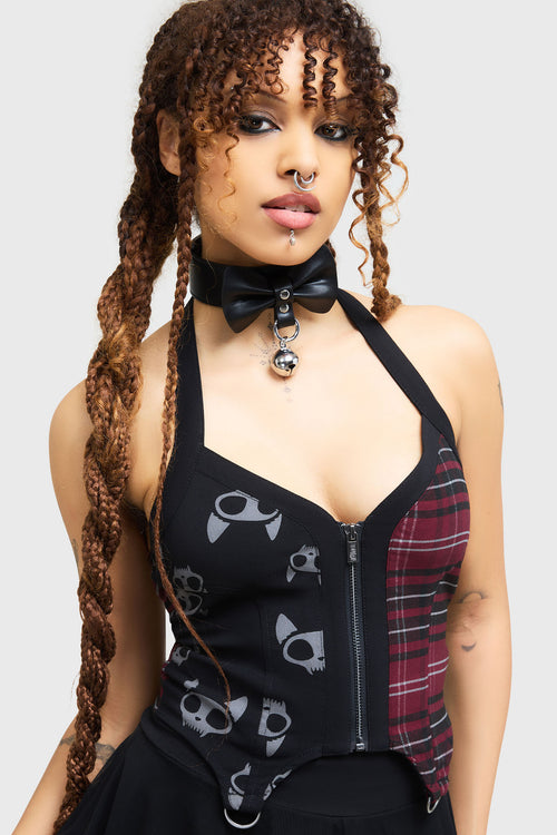 Killstar The Vampurr Halter Top Black/Red