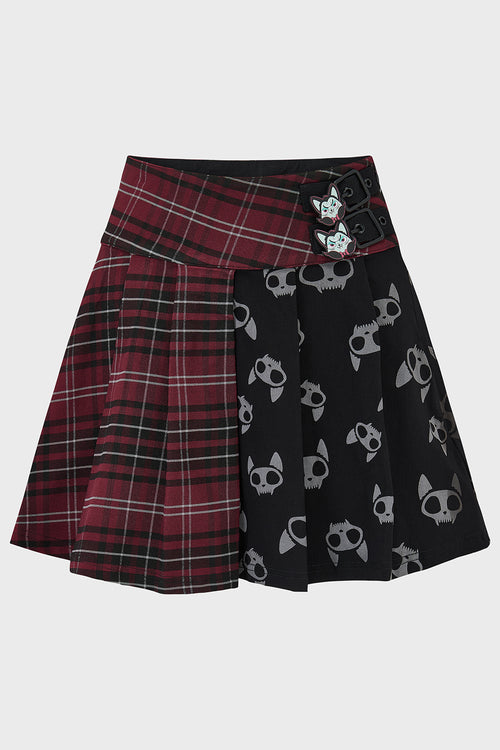 Killstar The Vampurr Pleated Skirt Black/Red