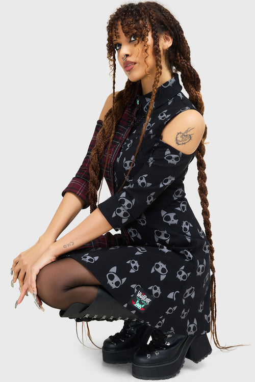 killstar The Vampurr Shirt Dress Black/Red