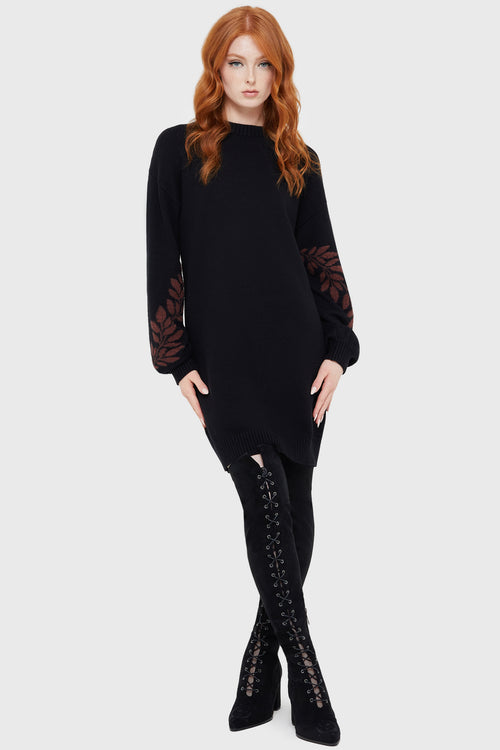 Killstar Thornwoven Sweater Dress Black