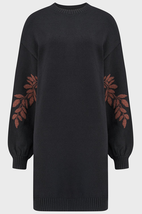 Killstar Thornwoven Sweater Dress Black