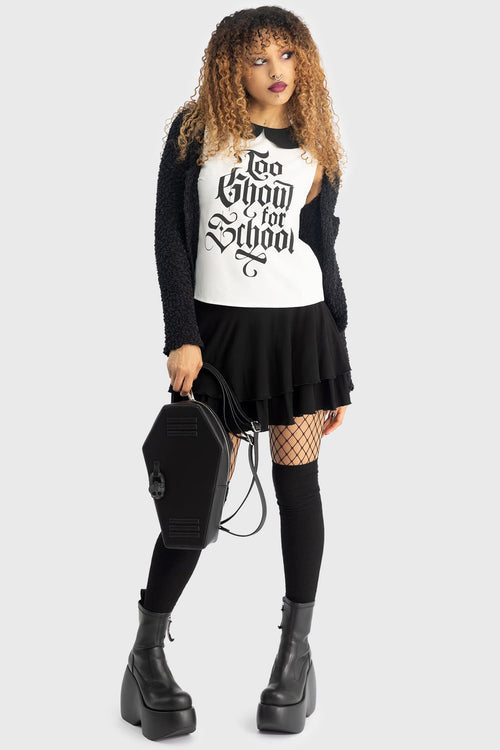 Killstar Too Ghoul For School Blouse Black/White