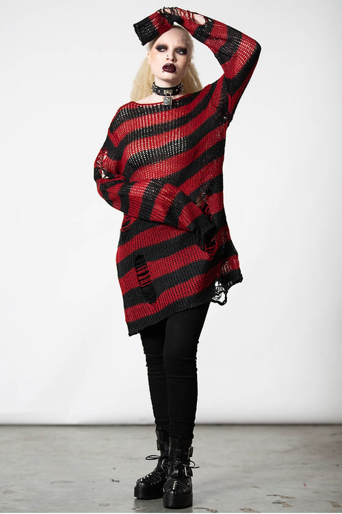 Killstar Total Horror Knit Sweater Red