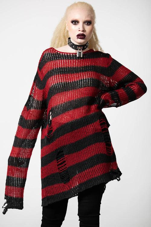 Killstar Total Horror Knit Sweater Red