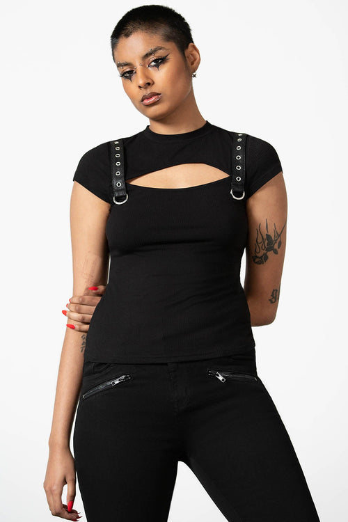 Killstar Trudy Keyhole Top Black