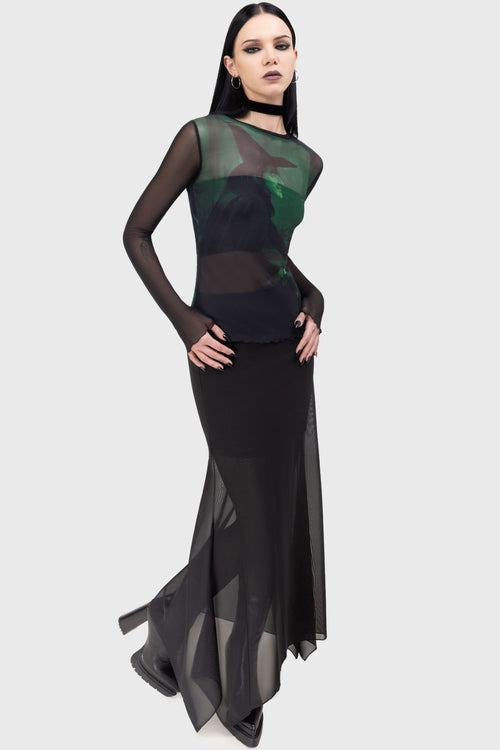 Killstar Truly Wicked Mesh Top Green