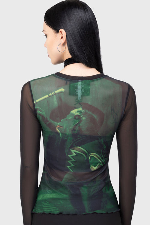 Killstar Truly Wicked Mesh Top Green